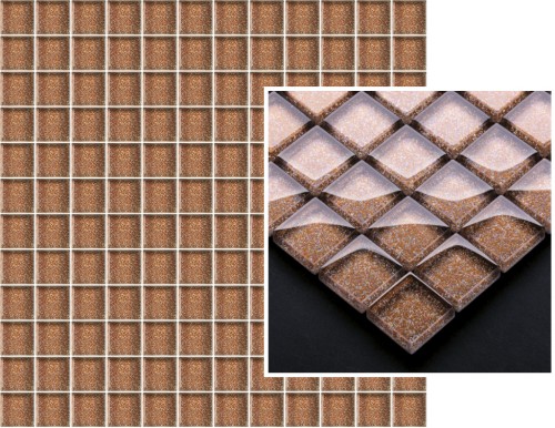 Uniwersalna Mozaika Szklana Brown Brokat Мозаика 29,8х29,8 (чип 2,3*2,3)