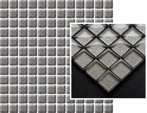 Uniwersalna Mozaika Szklana Grafit Brokat Мозаика 29,8х29,8 (чип 2,3*2,3)