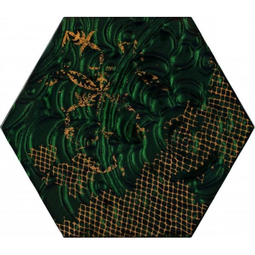 Intense Tone Green Inserto Szklane Heksagon A декор 17,1x19,8